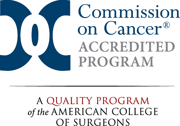 The Commission on Cancer, accredited program logo. A quality program of the American College of Surgeons.